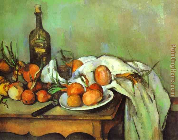 Still Life with Onions painting - Paul Cezanne Still Life with Onions art painting